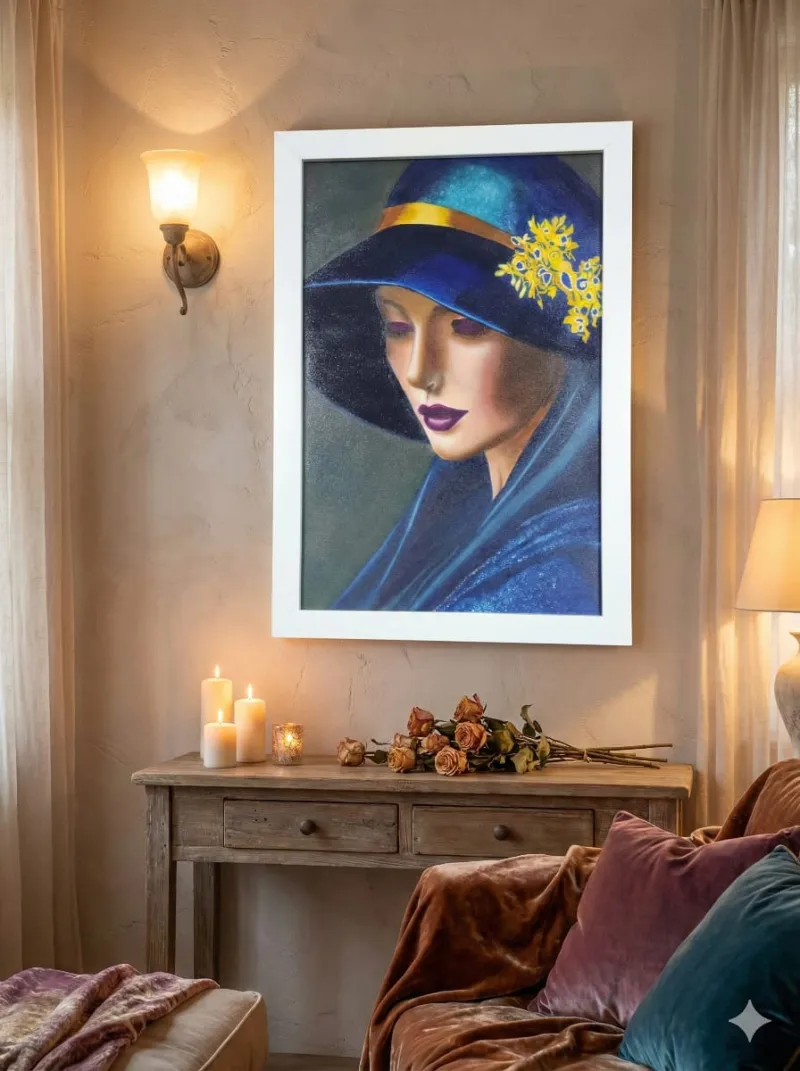 چهره با کلاه ابی